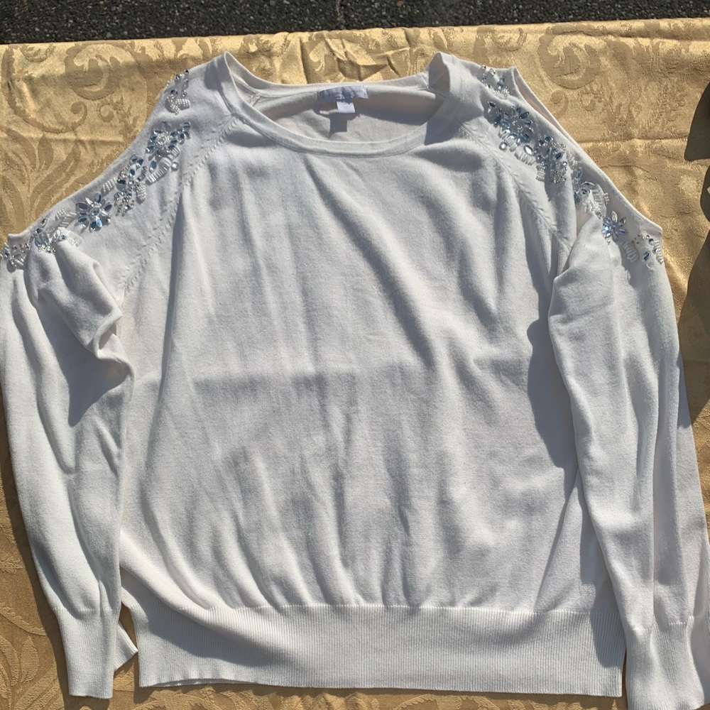 Off white cold shoulder sweater